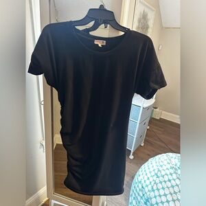 Sundry by Anthropologie black rouched side t shirt dress